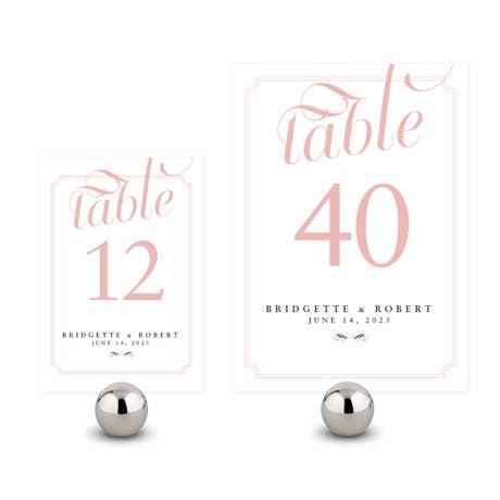 Personalized Wedding Reception Table Number Cards - Expressions - Pack of 12