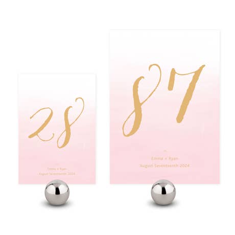Personalized Wedding Reception Table Number Cards - Aqueous - Pack of 12