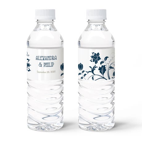 Personalized Water Bottle Labels - Floral Orchestra
