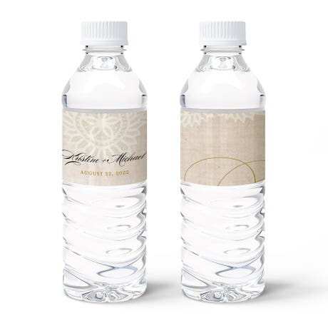 Personalized Water Bottle Labels - Vintage Lace