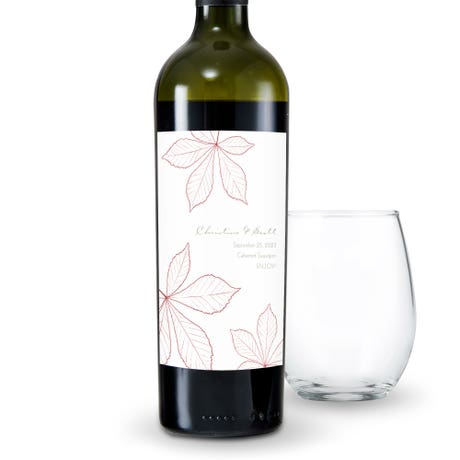 Personalized Wine Bottle Labels - Autumn Leaf