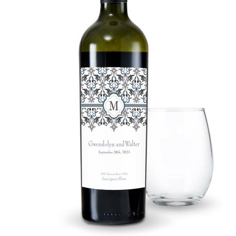 Personalized Wine Bottle Labels - Lavish Monogram
