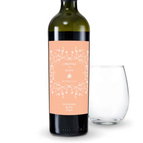 Personalized Wine Bottle Labels - Forget Me Not