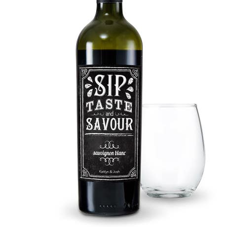 Personalized Wine Bottle Labels - Chalkboard