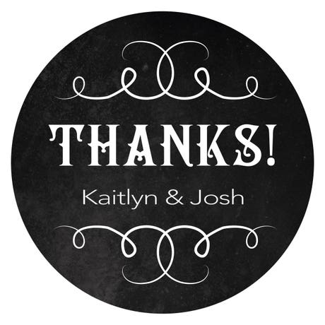 Personalized 1.5" Round Favor Sticker - Chalkboard