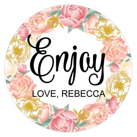 Personalized 1.5" Round Favor Sticker - Modern Floral