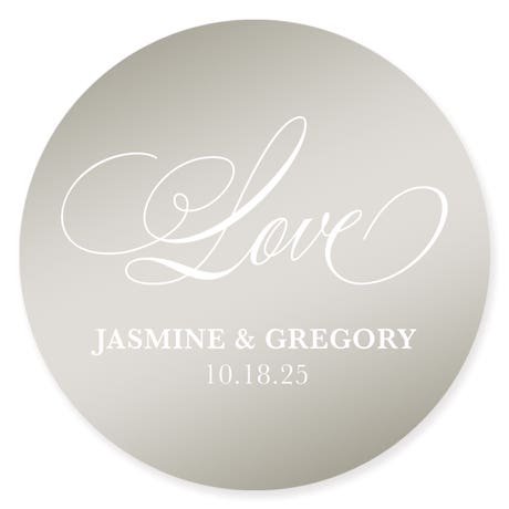 Personalized 2" Round Metallic Favor Sticker - Glitz & Glam