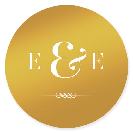 Personalized 2" Round Metallic Favor Sticker - Classic Script