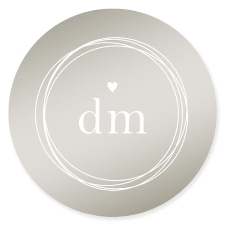 Personalized 2" Round Metallic Favor Sticker - Little Heart