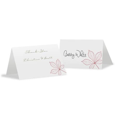 Personalized 2" x 3" Tent Place Card - Autumn Leaf - Pack of 10