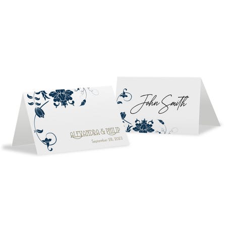 Personalized 2" x 3" Tent Place Card - Floral Orchestra - Pack of 10
