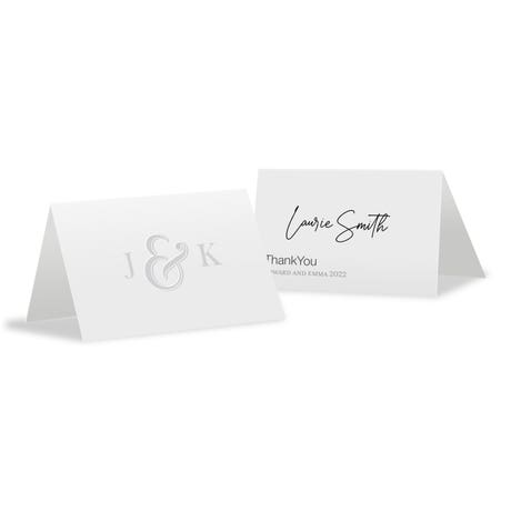 Personalized 2" x 3" Tent Place Card - Simple Ampersand - Pack of 10