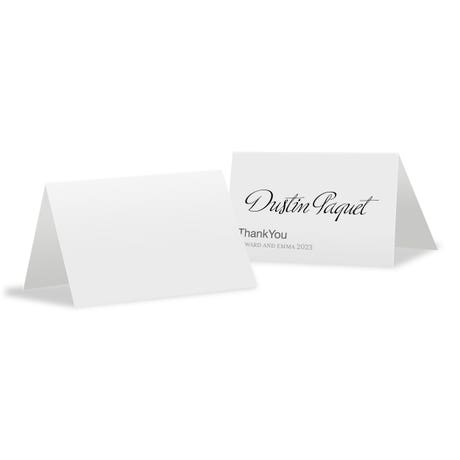 Personalized 2" x 3" Tent Place Card -  Monogram Simplicity Text - Pack of 10