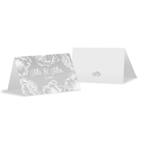 Personalized 2" x 3" Metallic Tent Place Cards - Modern Floral - Pack of 10