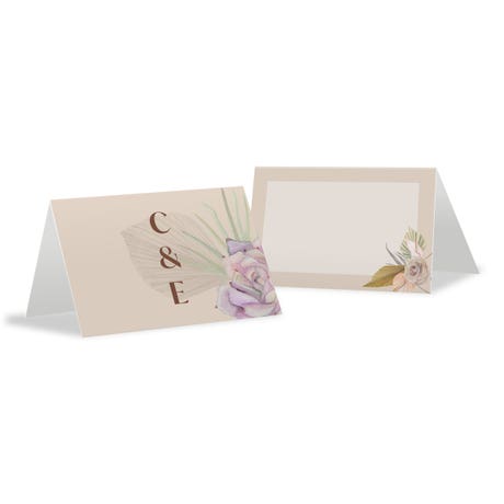 Personalized 2" x 3" Tent Place Cards - Sunkissed Desert Monogram - Pack of 10