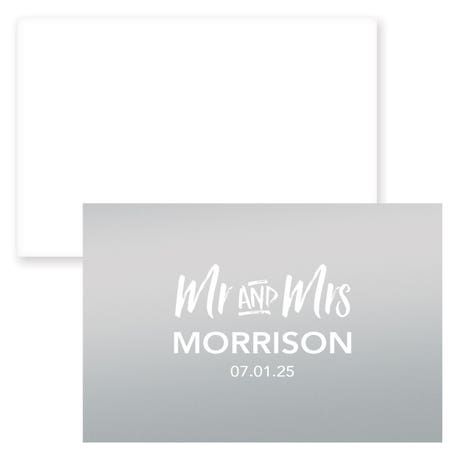 Personalized 2" x 3" Metallic Flat Place Cards - Couple - Pack of 10
