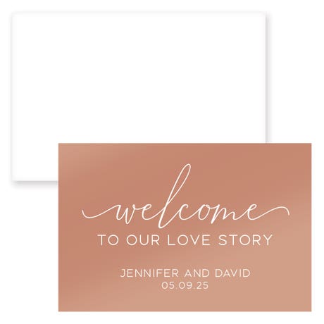 Personalized 2" x 3" Metallic Flat Place Cards - Welcome Script - Pack of 10