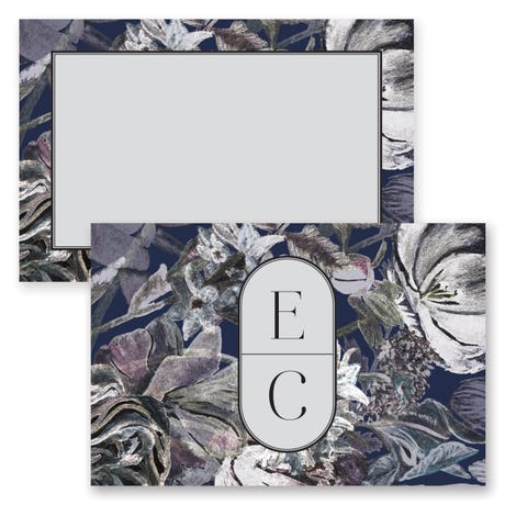 Personalized 2" x 3" Flat Place Cards - Dark & Moody Monogram - Pack of 10