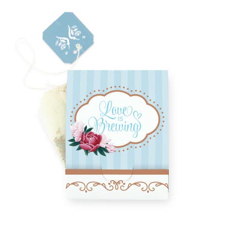Personalized Tea Bag Wrapper for Favors - Modern Floral
