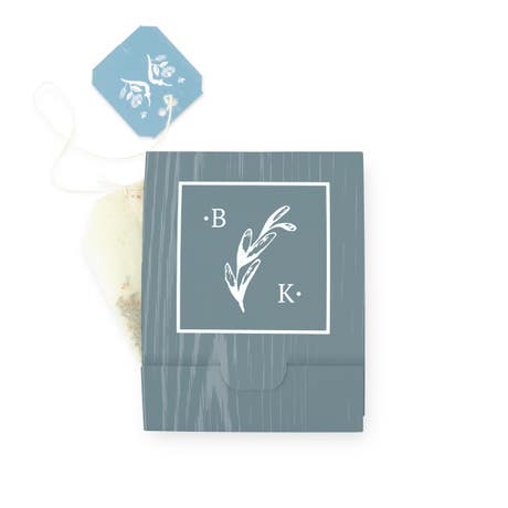 Personalized Tea Bag Wrapper for Favors - Rustic Love