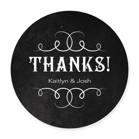 Personalized 3" Round Gift Sticker - Chalkboard