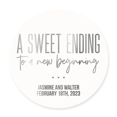 Personalized 3" Round Gift Sticker - A Sweet Ending