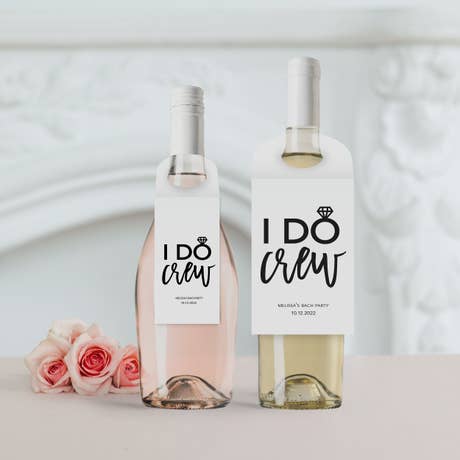 Personalized Wine Bottle Neck Hang Tags - I Do Crew