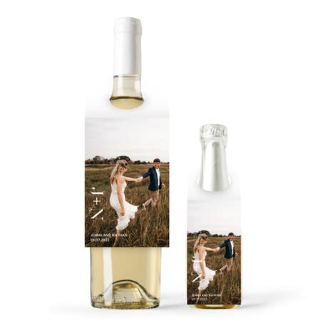 Personalized Photo Printed Wine Bottle Neck Hang Tags - Modern Love