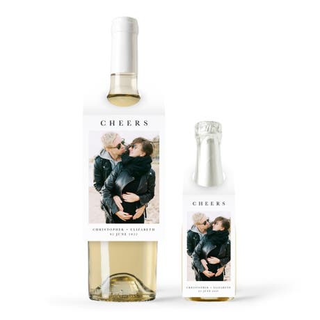 Personalized Photo Printed Wine Bottle Neck Hang Tags - Timeless Snapshot