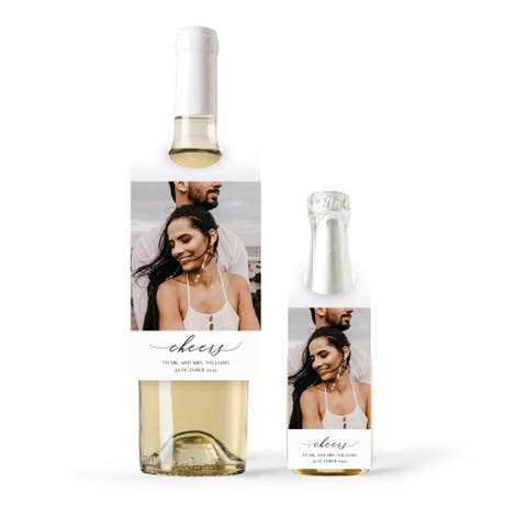 Personalized Photo Printed Wine Bottle Neck Hang Tags - Scripted Beginnings