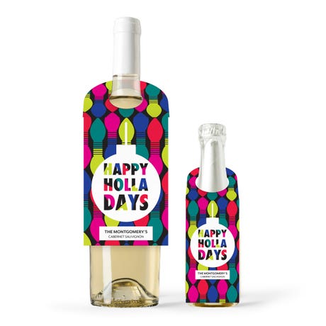 Personalized Wine Bottle Neck Hang Tags - Happy Holla Days