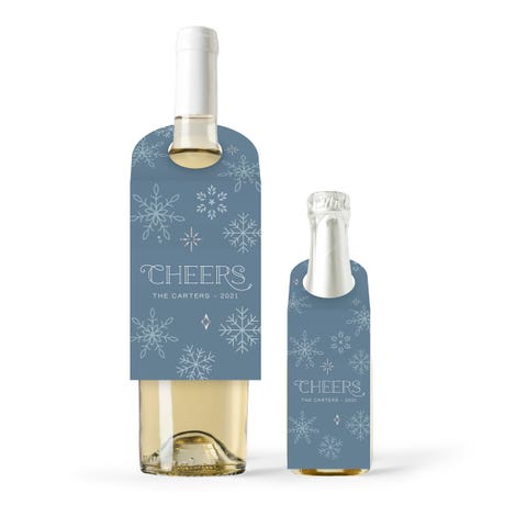 Personalized Wine Bottle Neck Hang Tags - Cheers