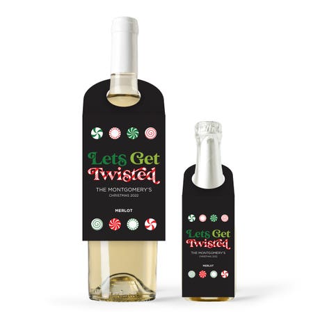 Personalized Wine Bottle Neck Hang Tags - Let's Get Twisted