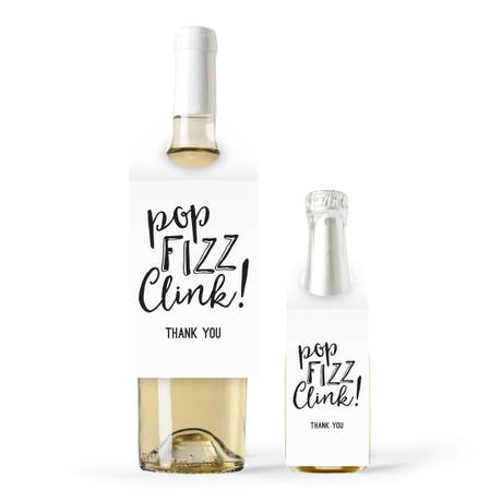 Personalized Wine Bottle Neck Hang Tags - Pop Fizz Clink