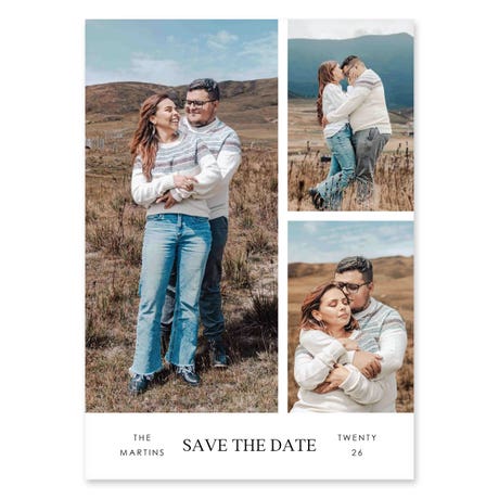 Portrait Custom Printed Multi-Photo Collage Wedding Save the Date Cards - Simple Sentiments