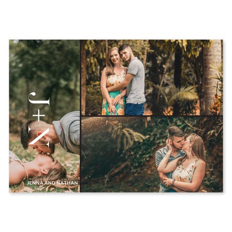 Landscape Custom Printed Multi-Photo Collage Wedding Invitation Cards - Modern Love