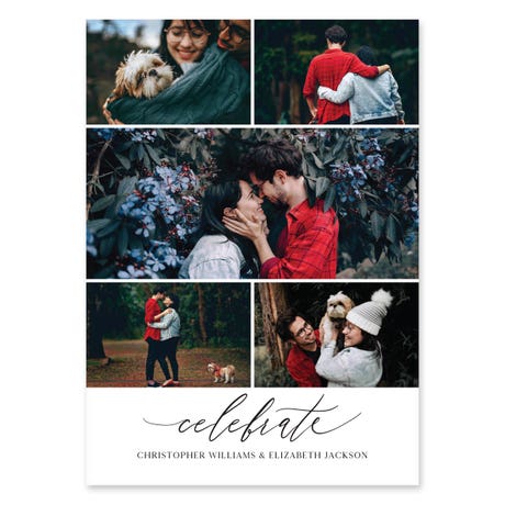 Portrait Custom Printed Multi-Photo Collage Wedding Invitation Cards - Scripted Beginnings
