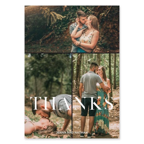 Portrait Custom Printed Multi-Photo Collage Thank You Cards - Modern Love