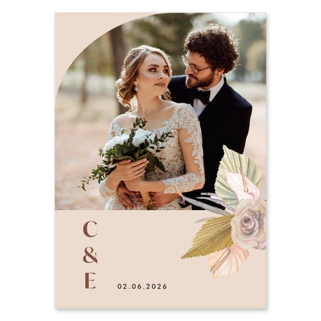 Portrait Custom Printed Photo Thank You Cards - Sunkissed Desert Monogram
