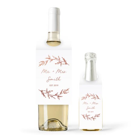 Personalized Foil Printed Wine Bottle Neck Hang Tags - Signature Script