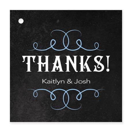 Personalized 2.5" Square Favor Tag - Chalkboard