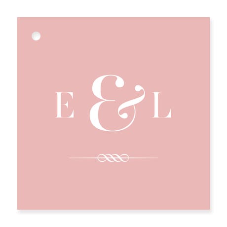 Personalized 2.5" Square Favor Tag - Classic Script