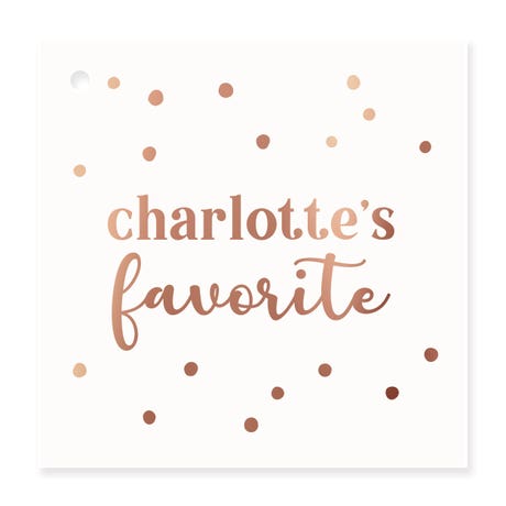 Personalized 2.5" Square Favor Tag - His & Her Favorite