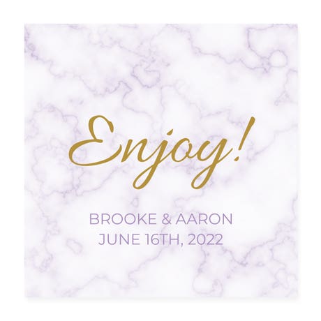 Personalized 3" Square Gift Sticker - Geo Marble