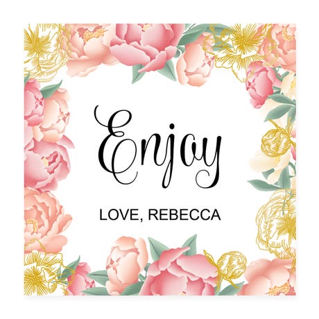 Personalized 3" Square Gift Sticker - Modern Floral