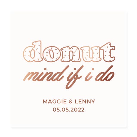Personalized 3" Square Gift Sticker - Donut Mind If I Do