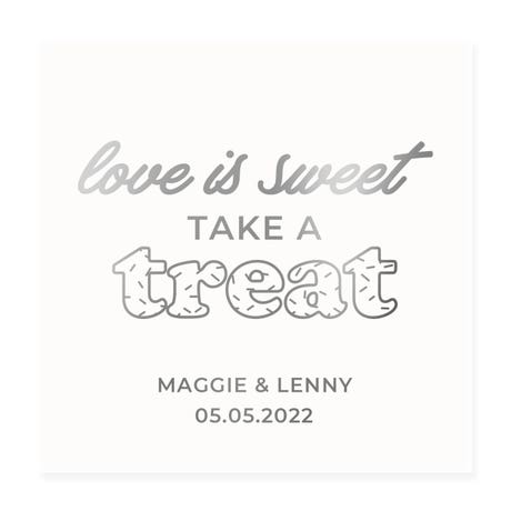 Personalized 3" Square Gift Sticker - Love Is Sweet