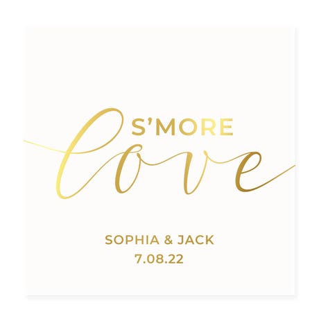 Personalized 3" Square Gift Sticker - S'more Love