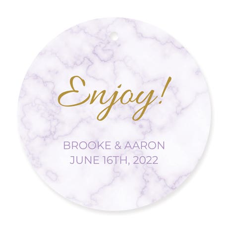 Personalized 2.5" Round Favor Tag - Geo Marble