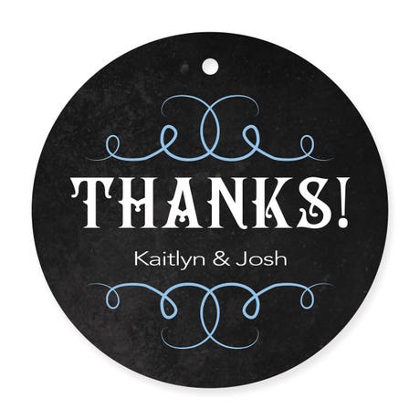 Personalized 2.5" Round Favor Tag - Chalkboard